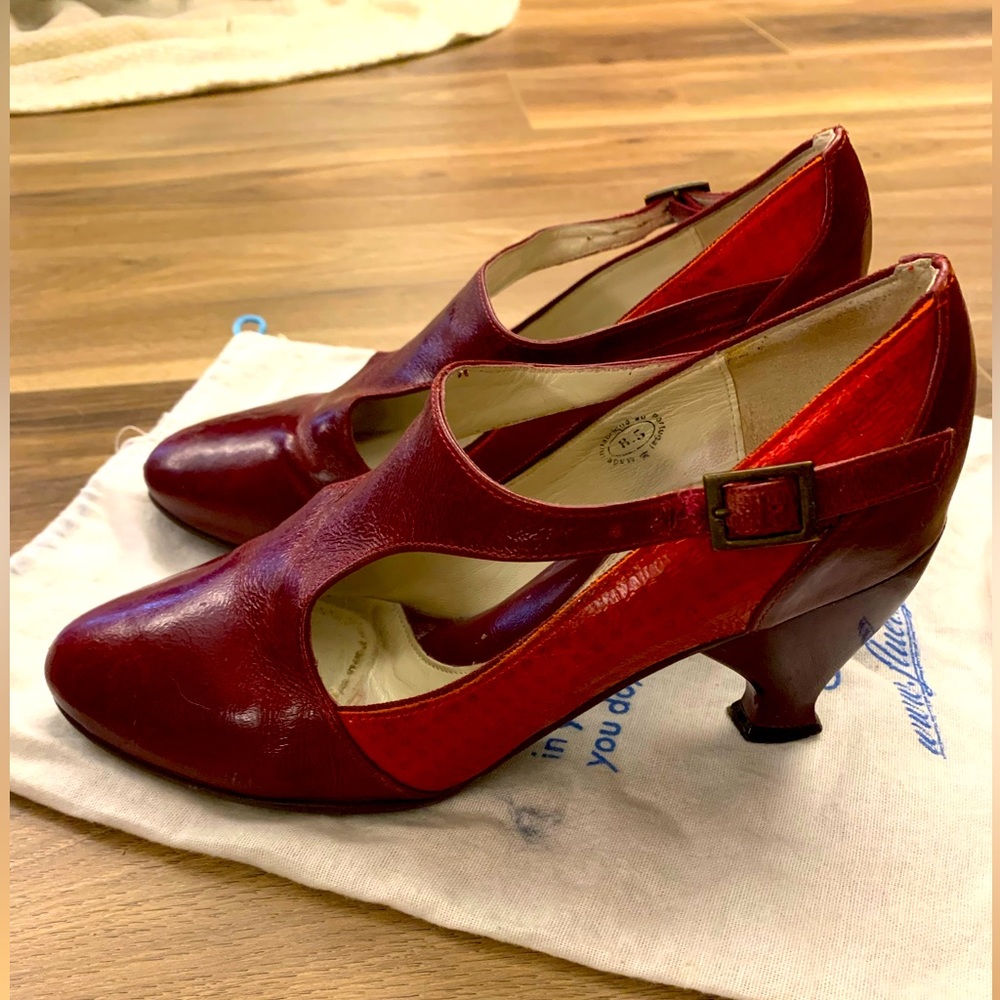 John Fluevog Blind Faith Corey sz 8.5, colour wine & cherry